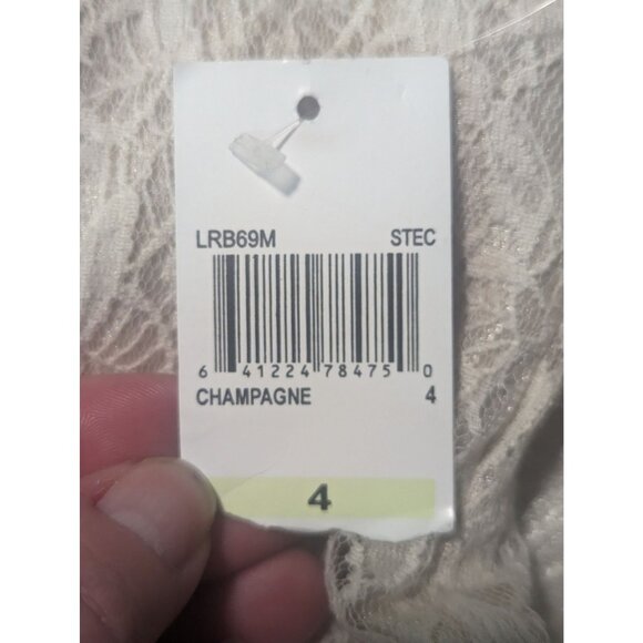 NWT London Times Champagne Peplum Sheath Dress Weddings Cocktail Parties sz 4 - Picture 11 of 12